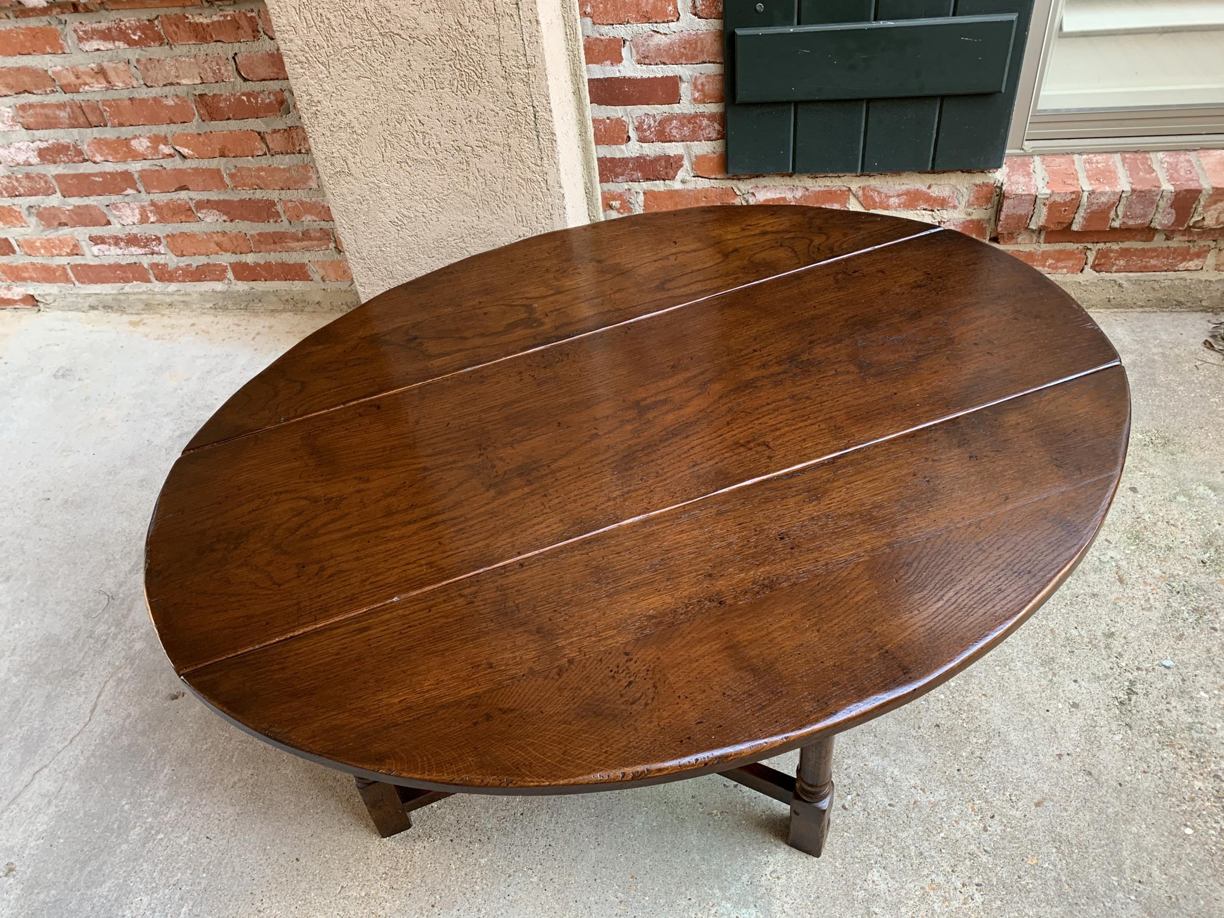 Vintage English Coffee Table Drop Leaf  Jacobean Gate Leg Wake Table Design 2
