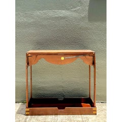 Vintage English Collapsible Flip Top Campaign Game Table