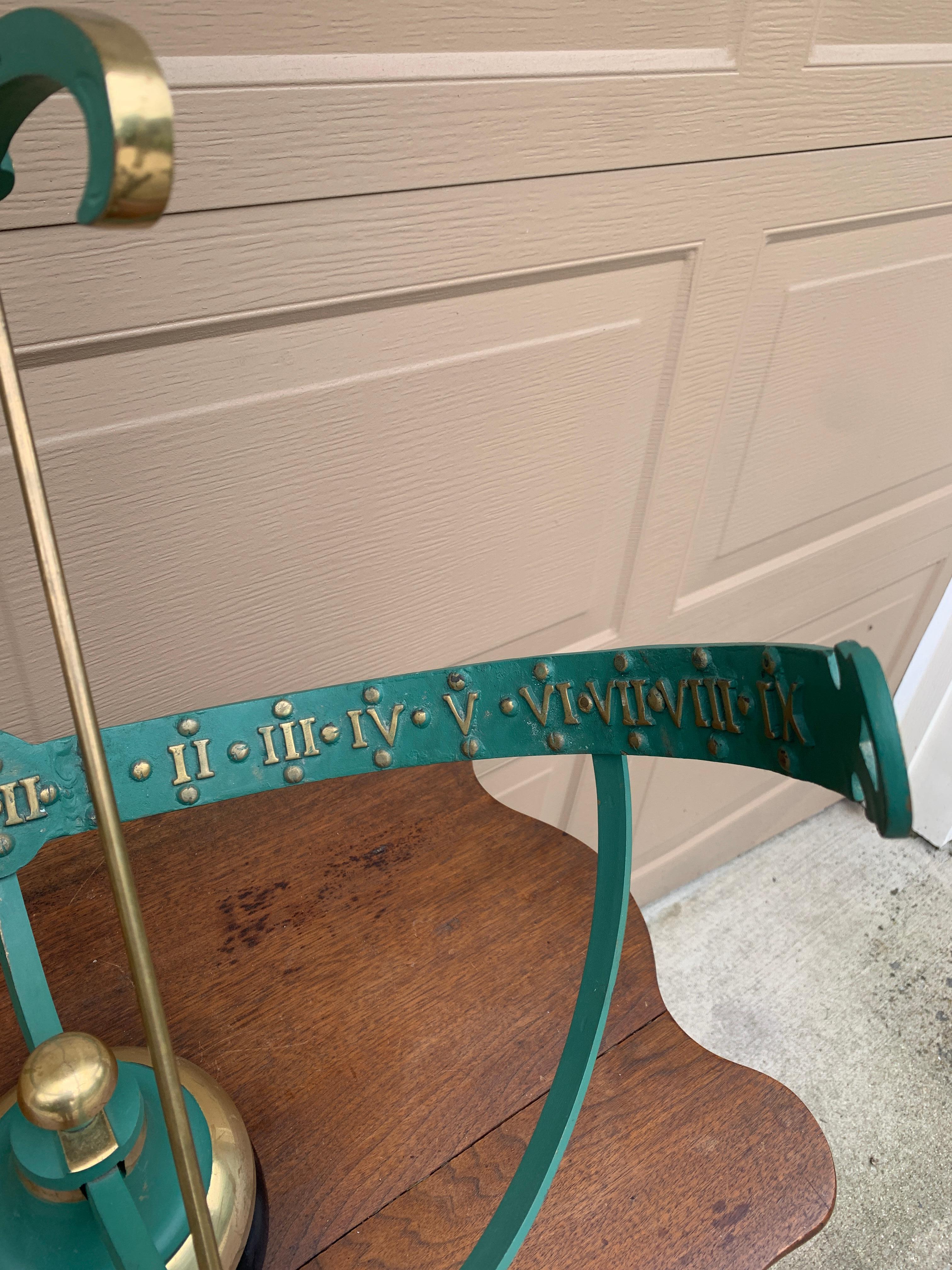 Vintage English Country Brass and Copper Garden Armillary Sundial 6