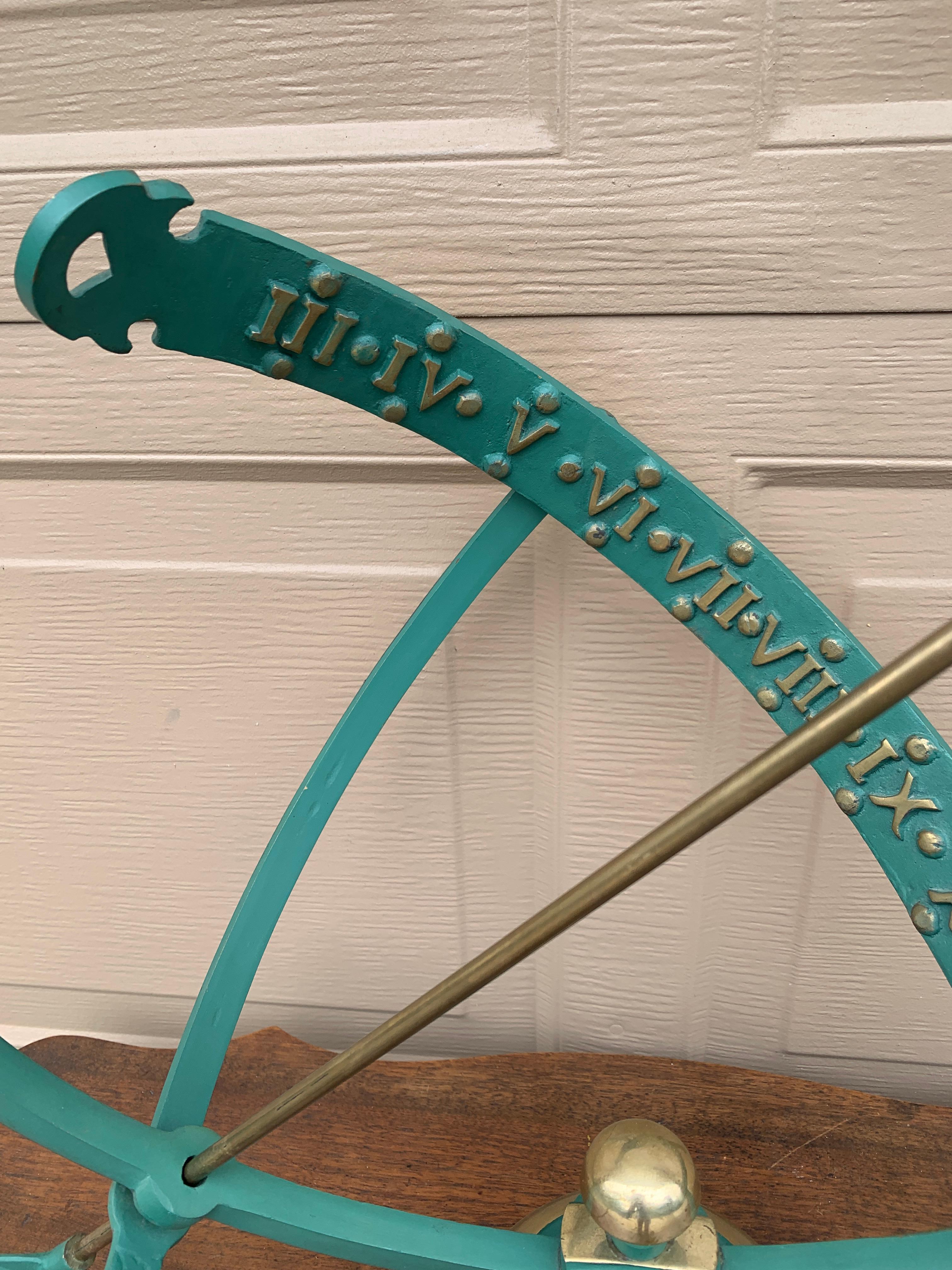 20th Century Vintage English Country Brass and Copper Garden Armillary Sundial