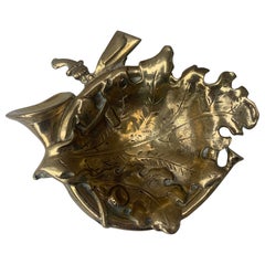 Vintage English Country Cast Brass Hunt Themed Bowl or Catchall