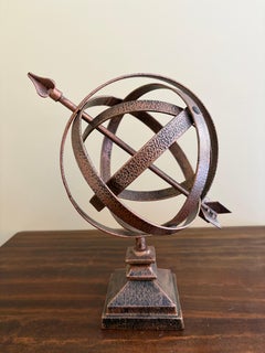 Vintage English Country Hammered Copper Garden Armillary Sundial