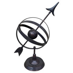 Vintage English Country Iron Bronze Garden Armillary Sundial