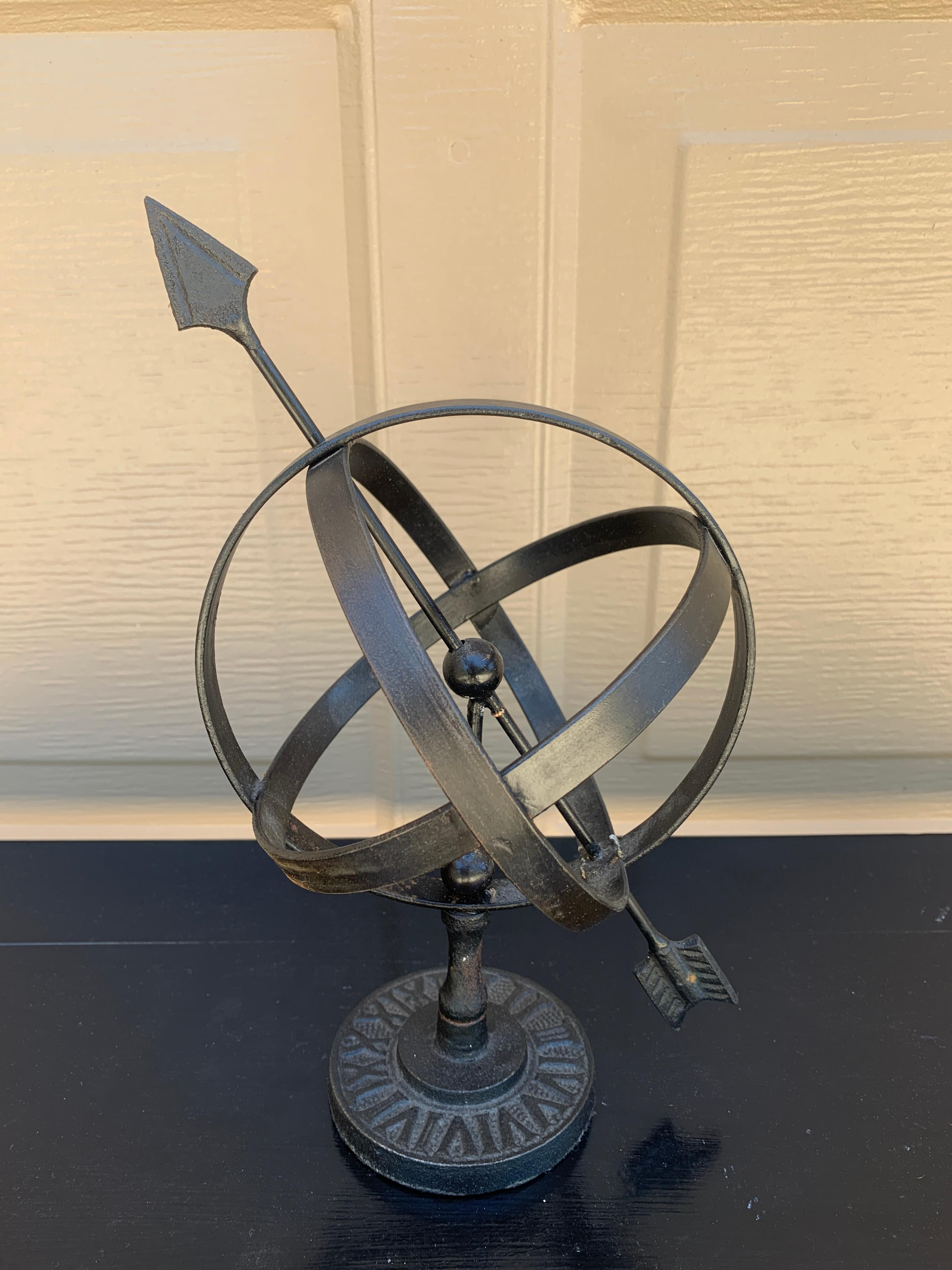 Vintage Englisch Land Eisen Garten Armillary Sonnenuhr im Angebot 4