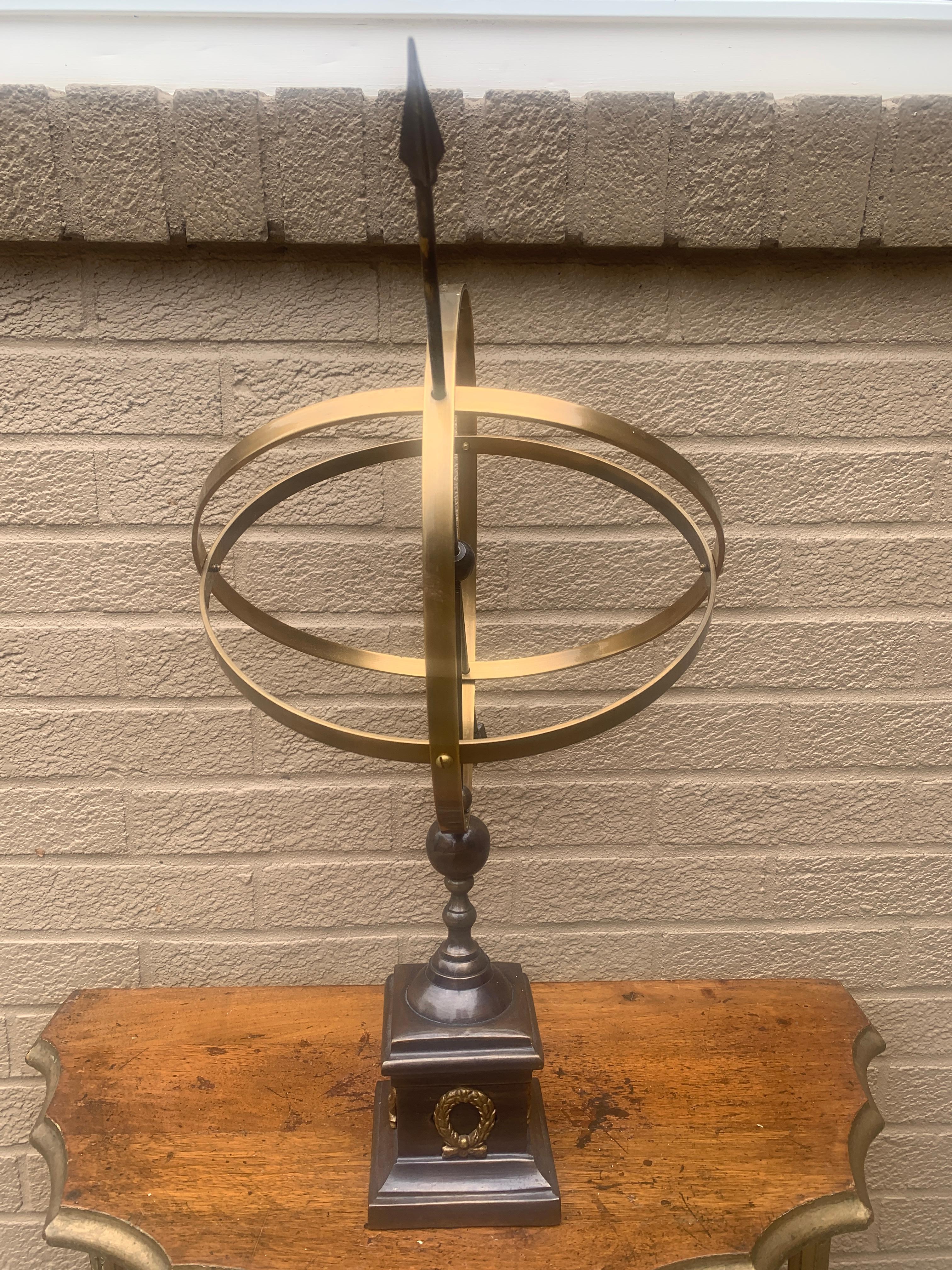 Cadran solaire armillaire de jardin Vintage English Country Iron en vente 4