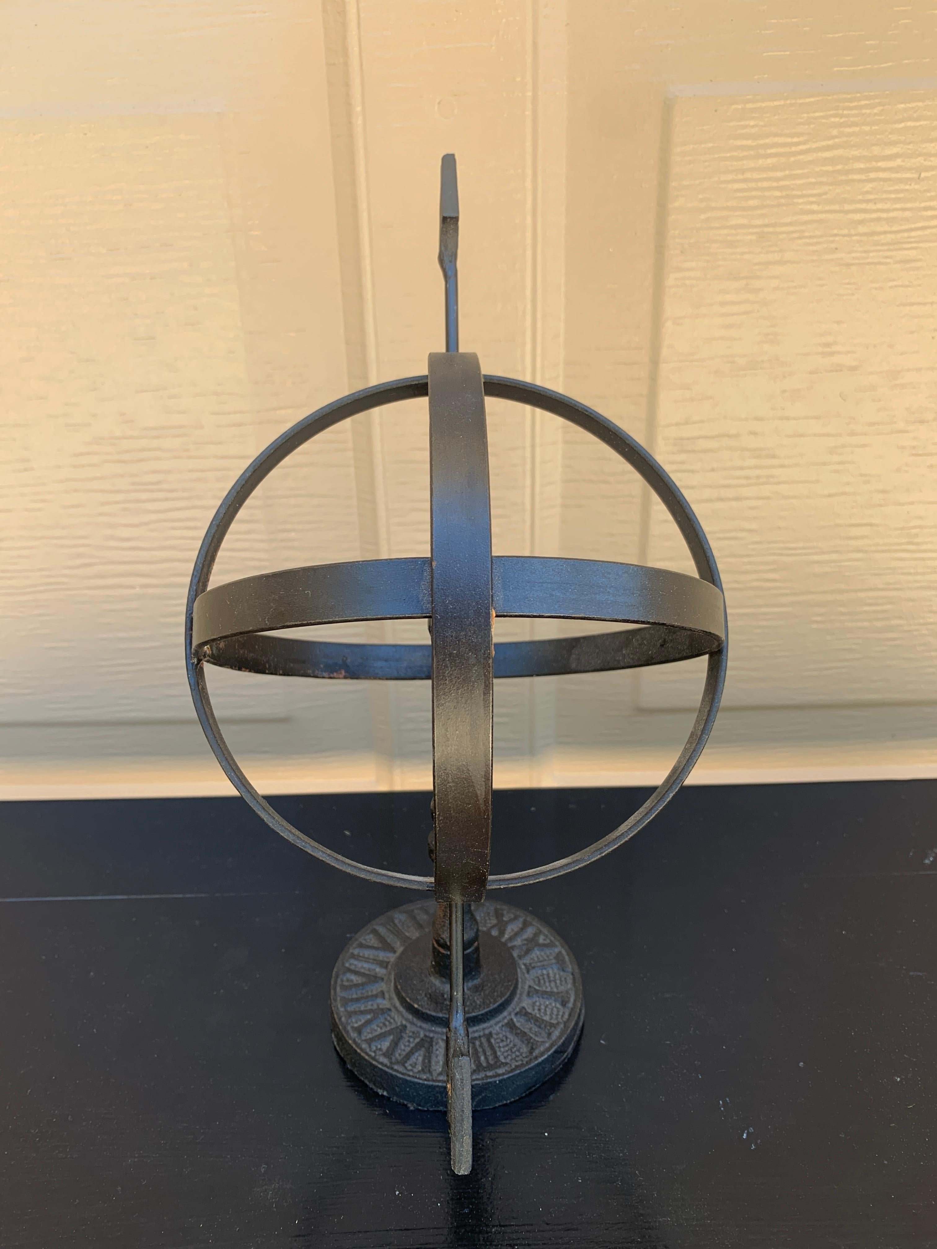 Vintage Englisch Land Eisen Garten Armillary Sonnenuhr im Angebot 5