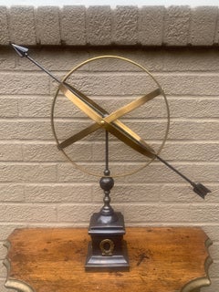 Large Classical Iron Armillary Sphere Garden Sculpture on Stand, English Estate