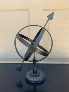 Vintage English Country Iron Garden Armillary Sundial