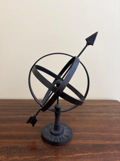 Vintage English Country Iron Garden Armillary Sundial