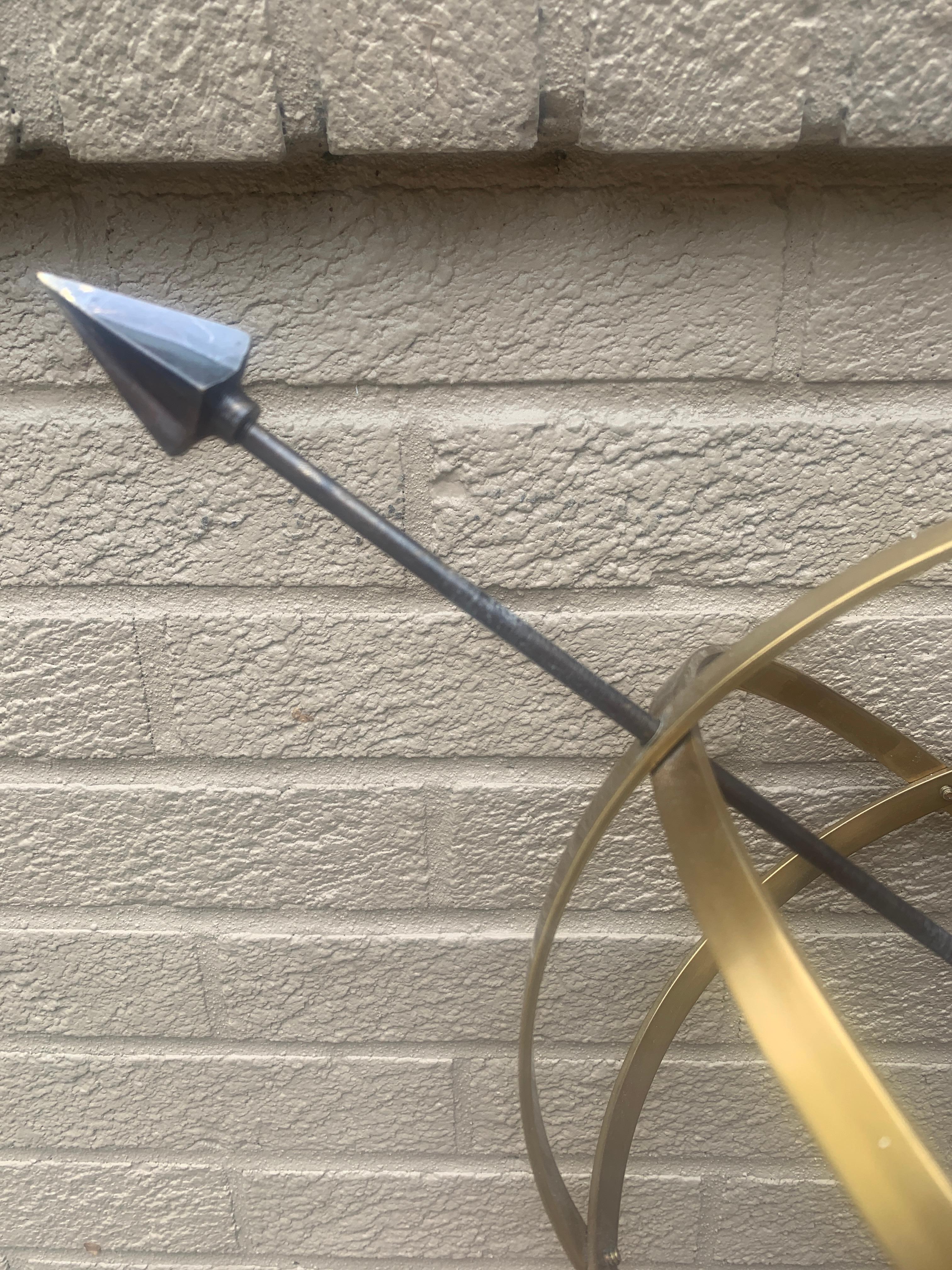 20ième siècle Cadran solaire armillaire de jardin Vintage English Country Iron en vente