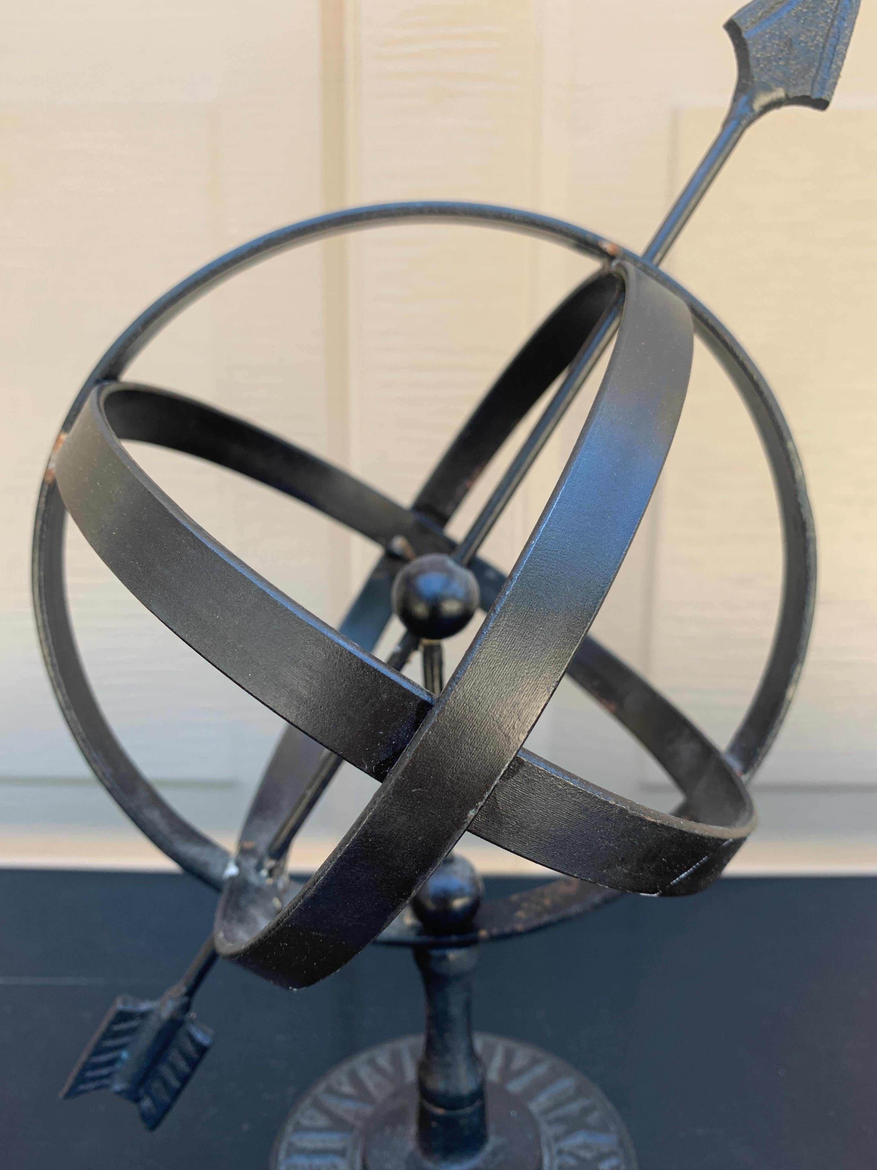 Vintage Englisch Land Eisen Garten Armillary Sonnenuhr (20. Jahrhundert) im Angebot