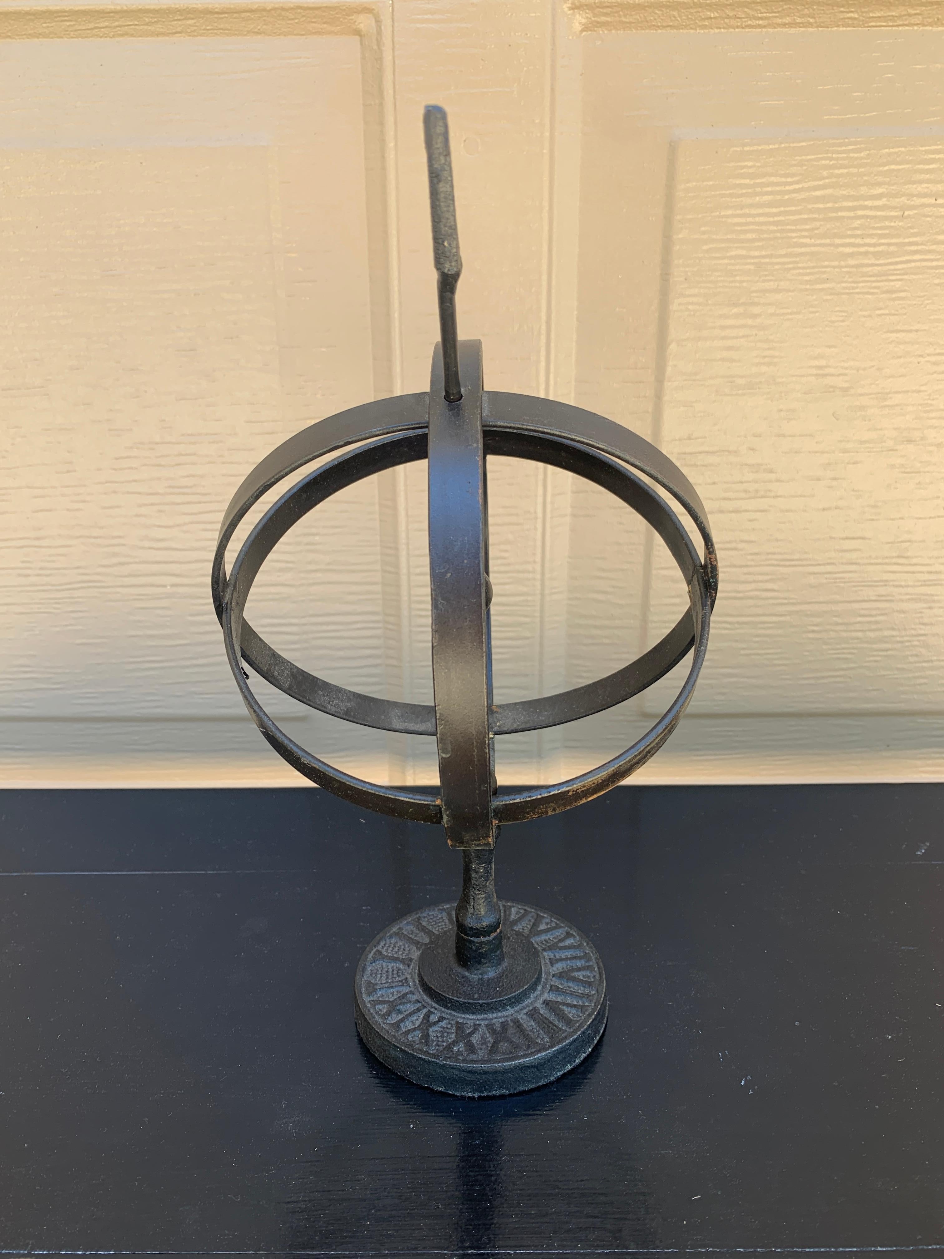 Vintage Englisch Land Eisen Garten Armillary Sonnenuhr im Angebot 3