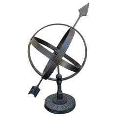 Vintage English Country Iron Garden Armillary Sundial