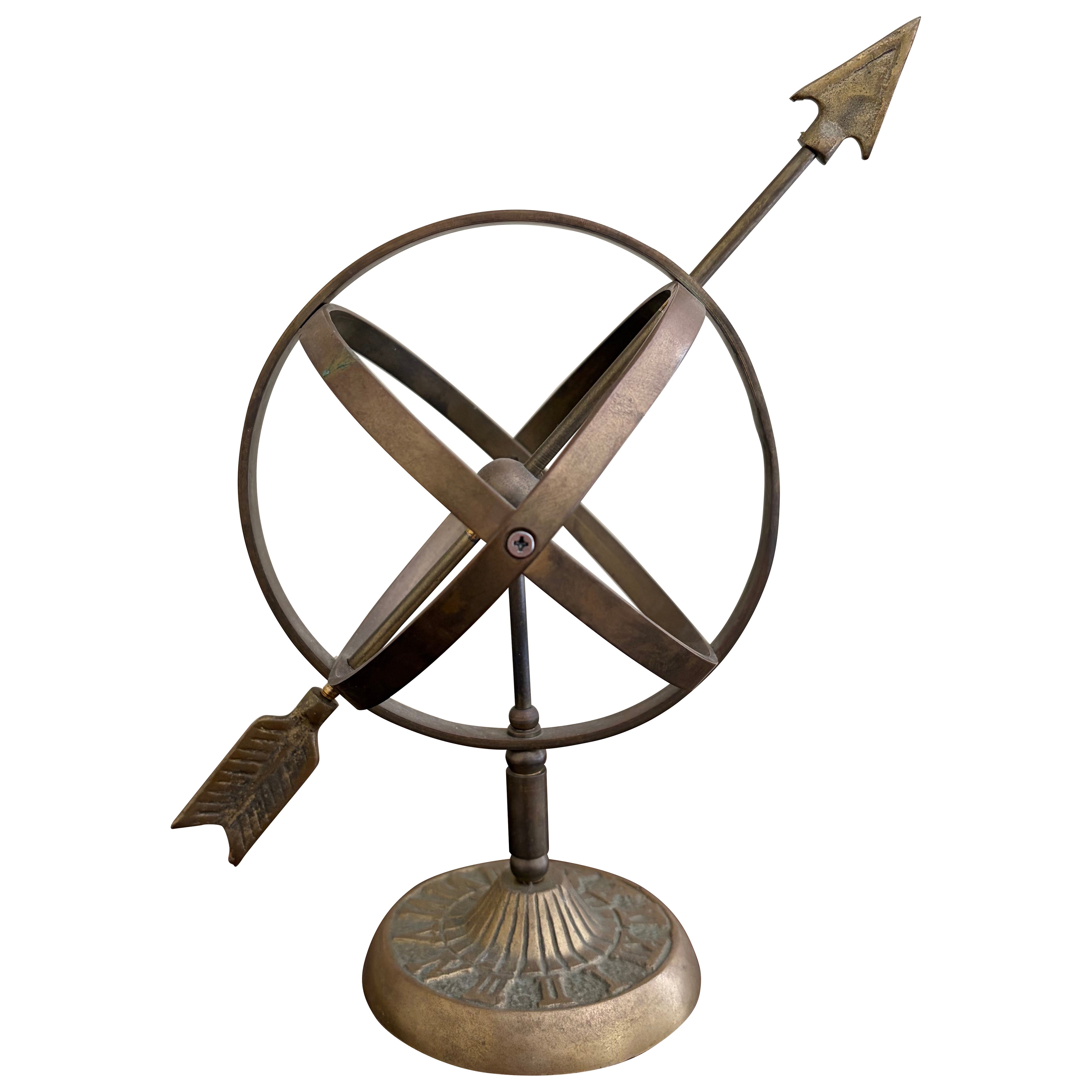 Vintage English Country Iron Garden Armillary Sundial