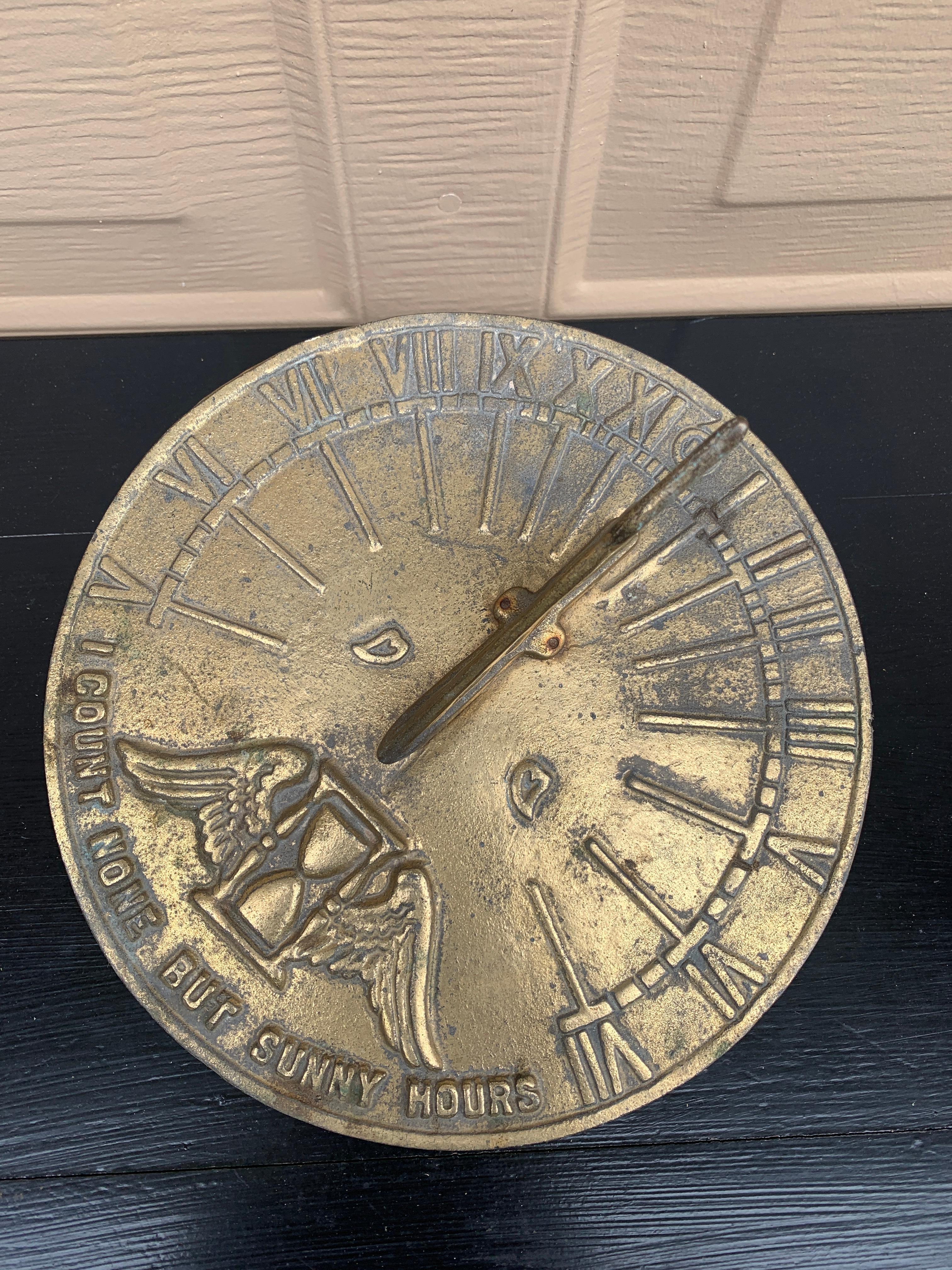 Neoclassical Vintage English Country Iron Garden Sundial 