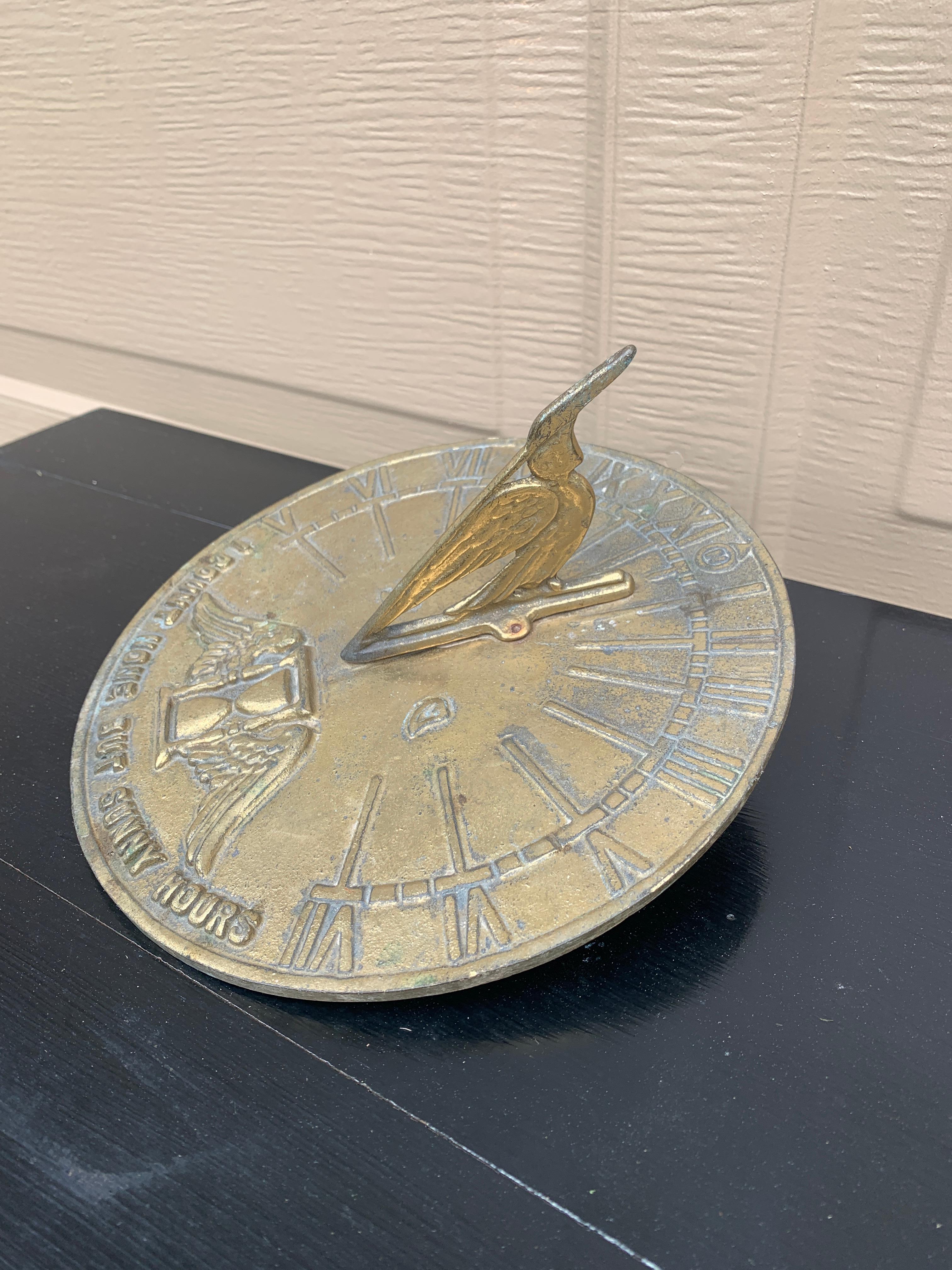 American Vintage English Country Iron Garden Sundial 