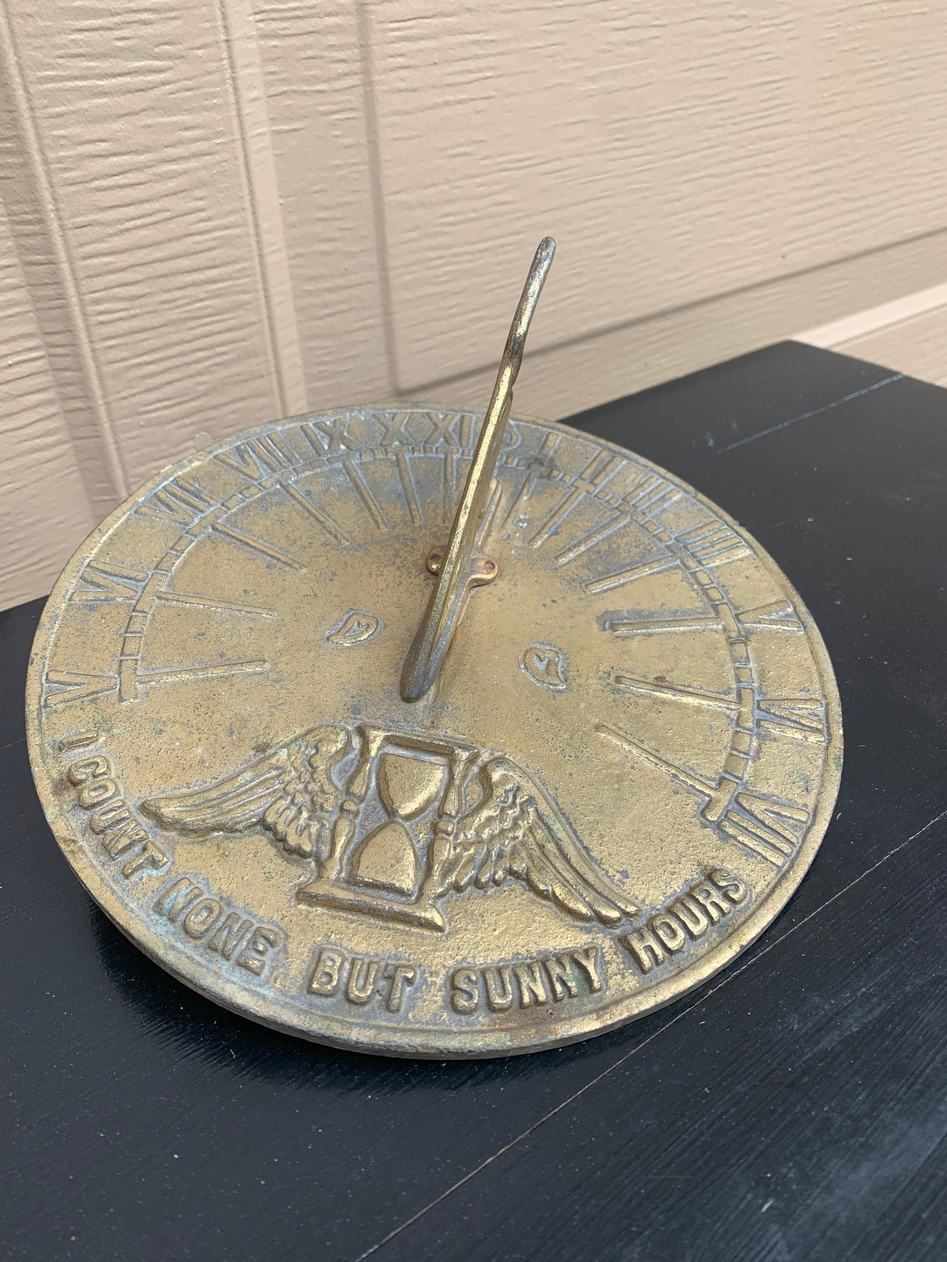 Vintage English Country Iron Garden Sundial 