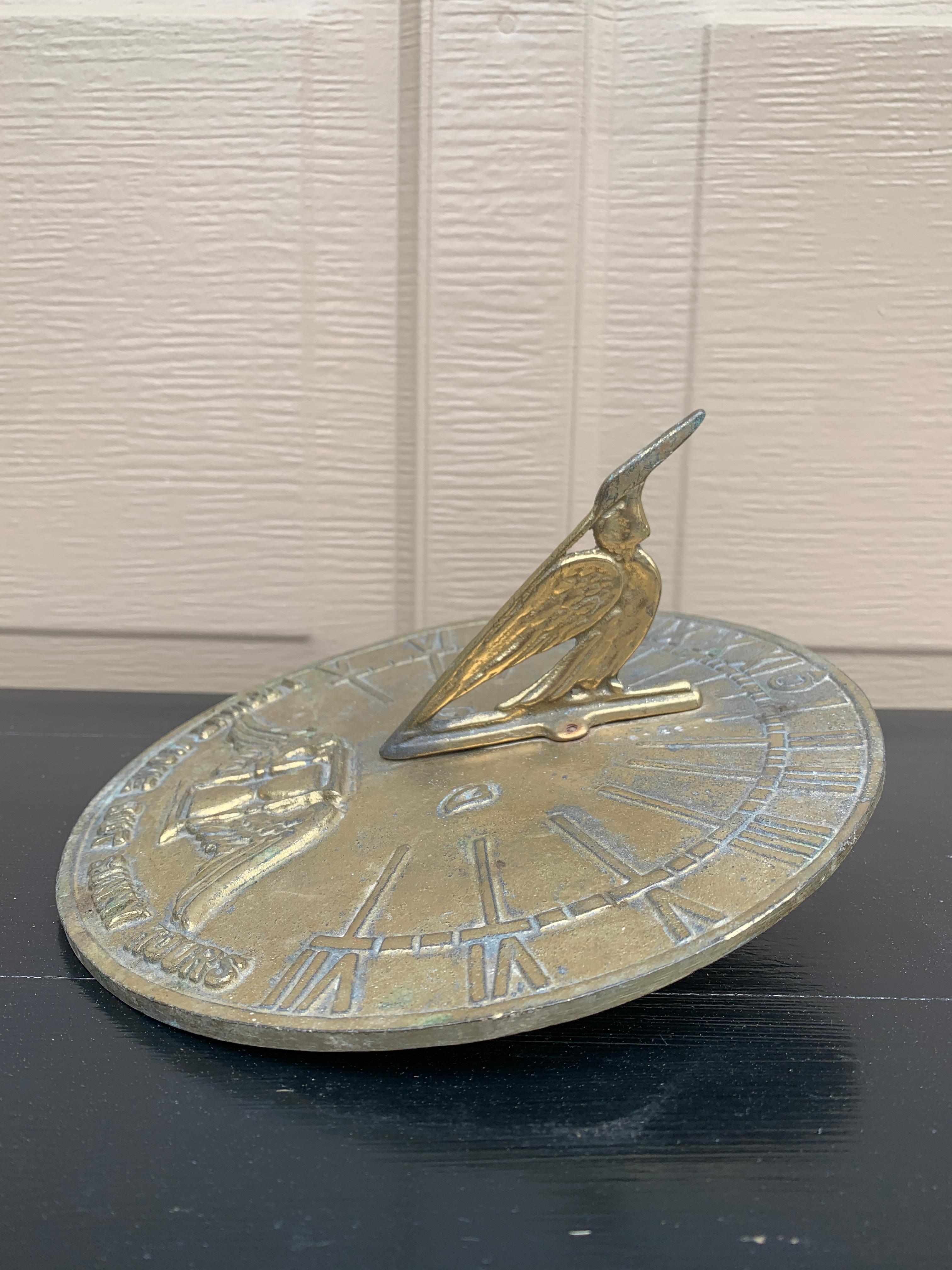 20th Century Vintage English Country Iron Garden Sundial 