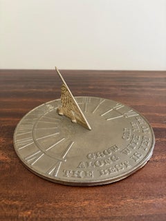 Vintage English Country Iron Garden Sundial "Grow Old Along With Me"