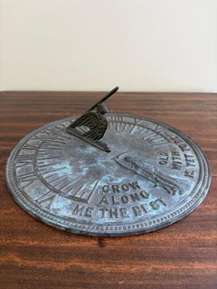 Vintage English Country Iron Garden Sundial "Grow Old Along With Me"