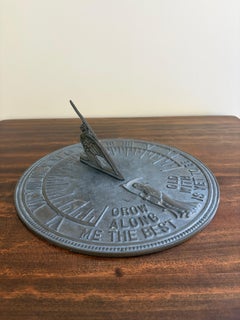 Vintage English Country Iron Garden Sundial "Grow Old Along With Me"