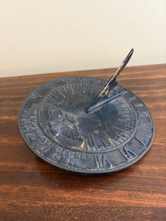 Vintage English Country Iron Garden Sundial "Grow Old Along With Me"