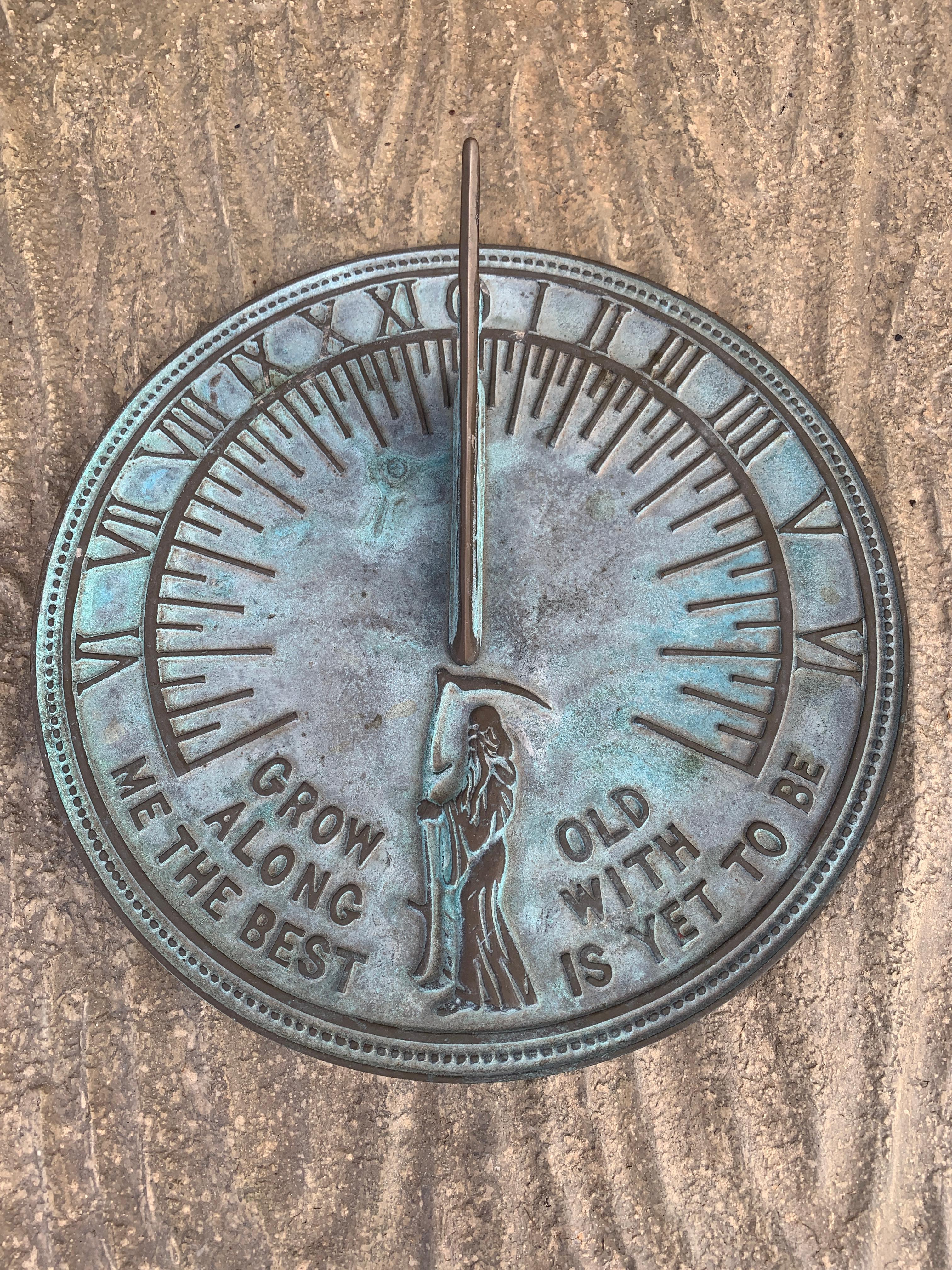 Neoclassical Vintage English Country Iron Garden Sundial 