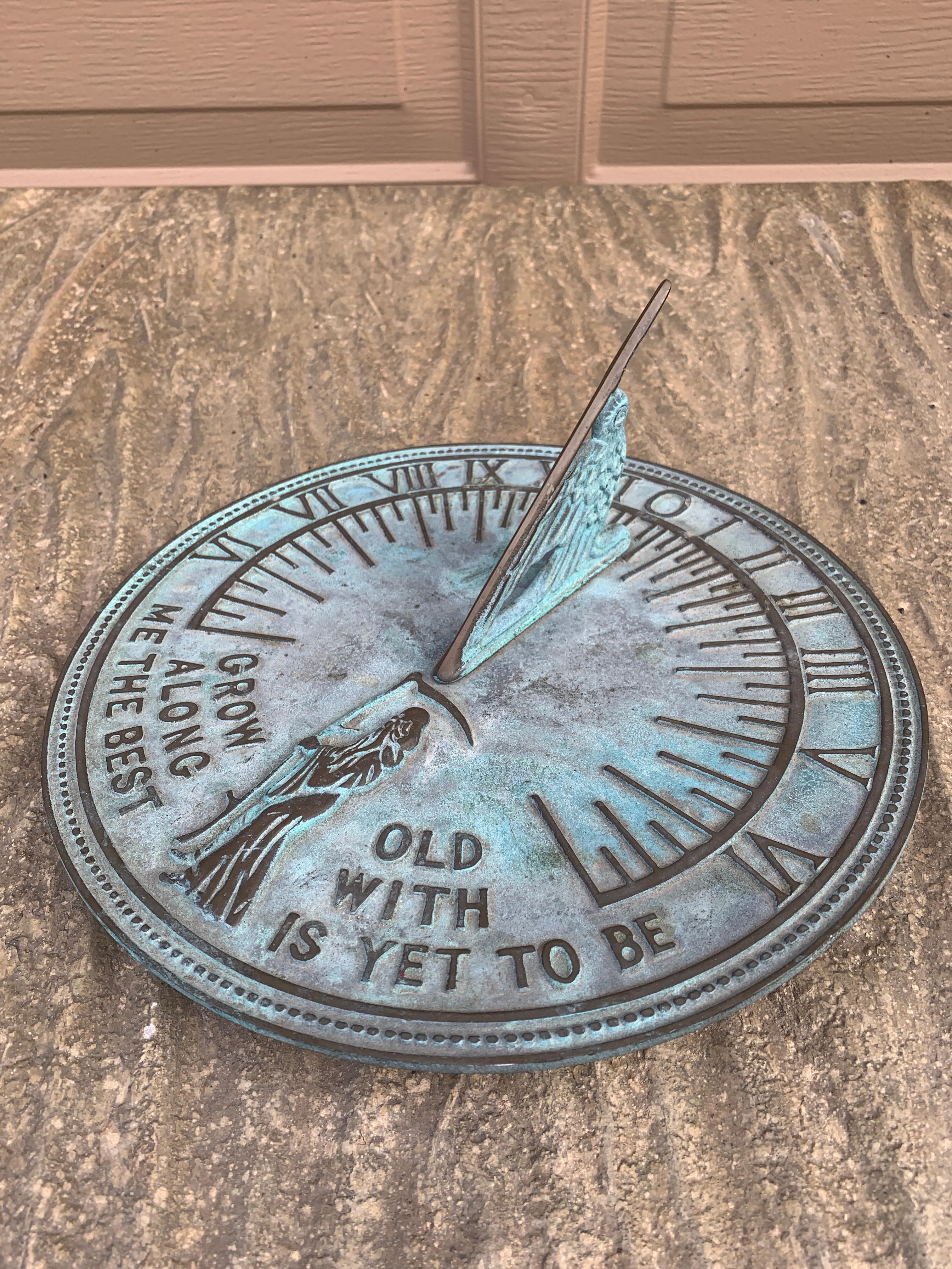 American Vintage English Country Iron Garden Sundial 