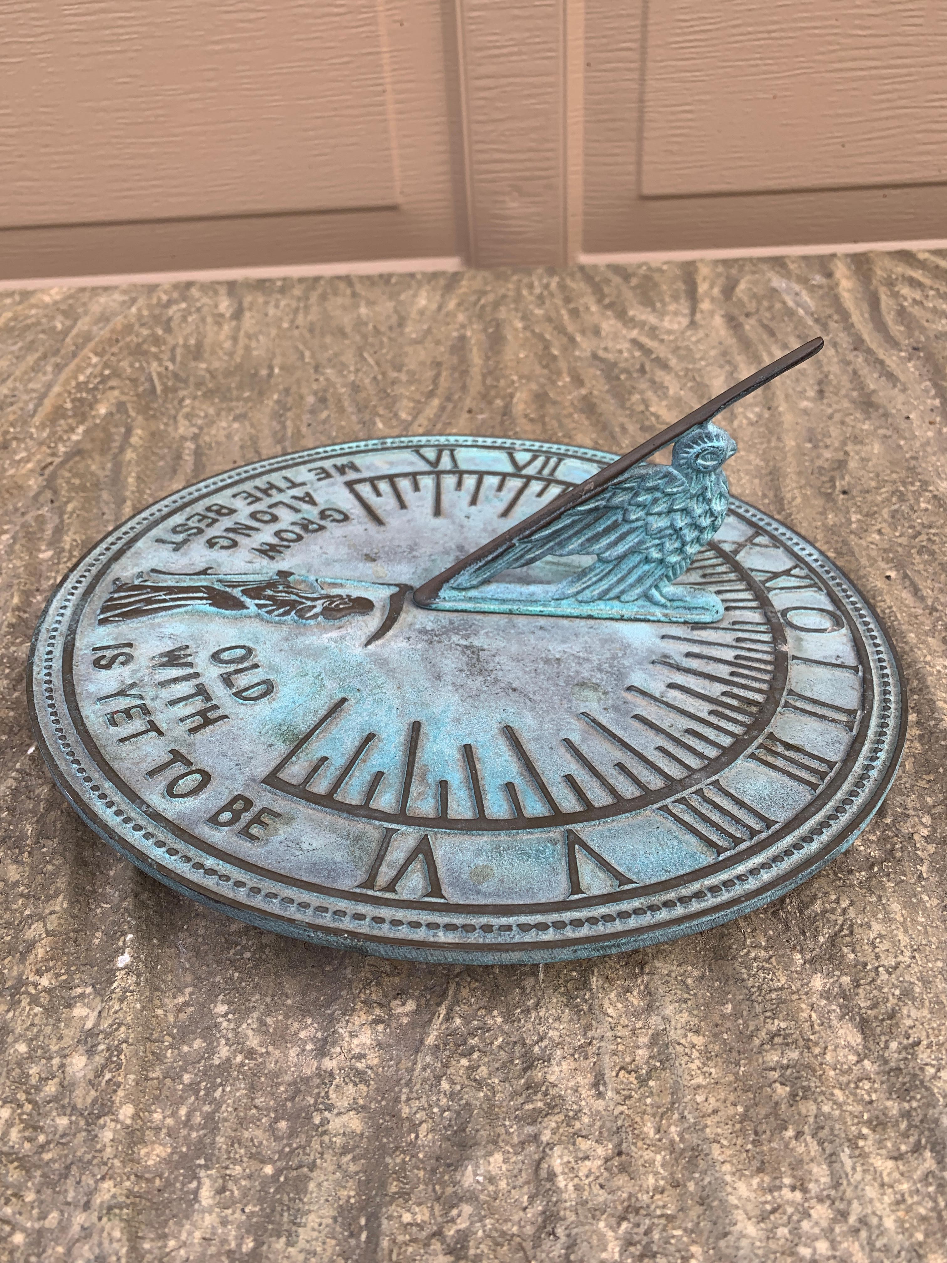 Vintage English Country Iron Garden Sundial 