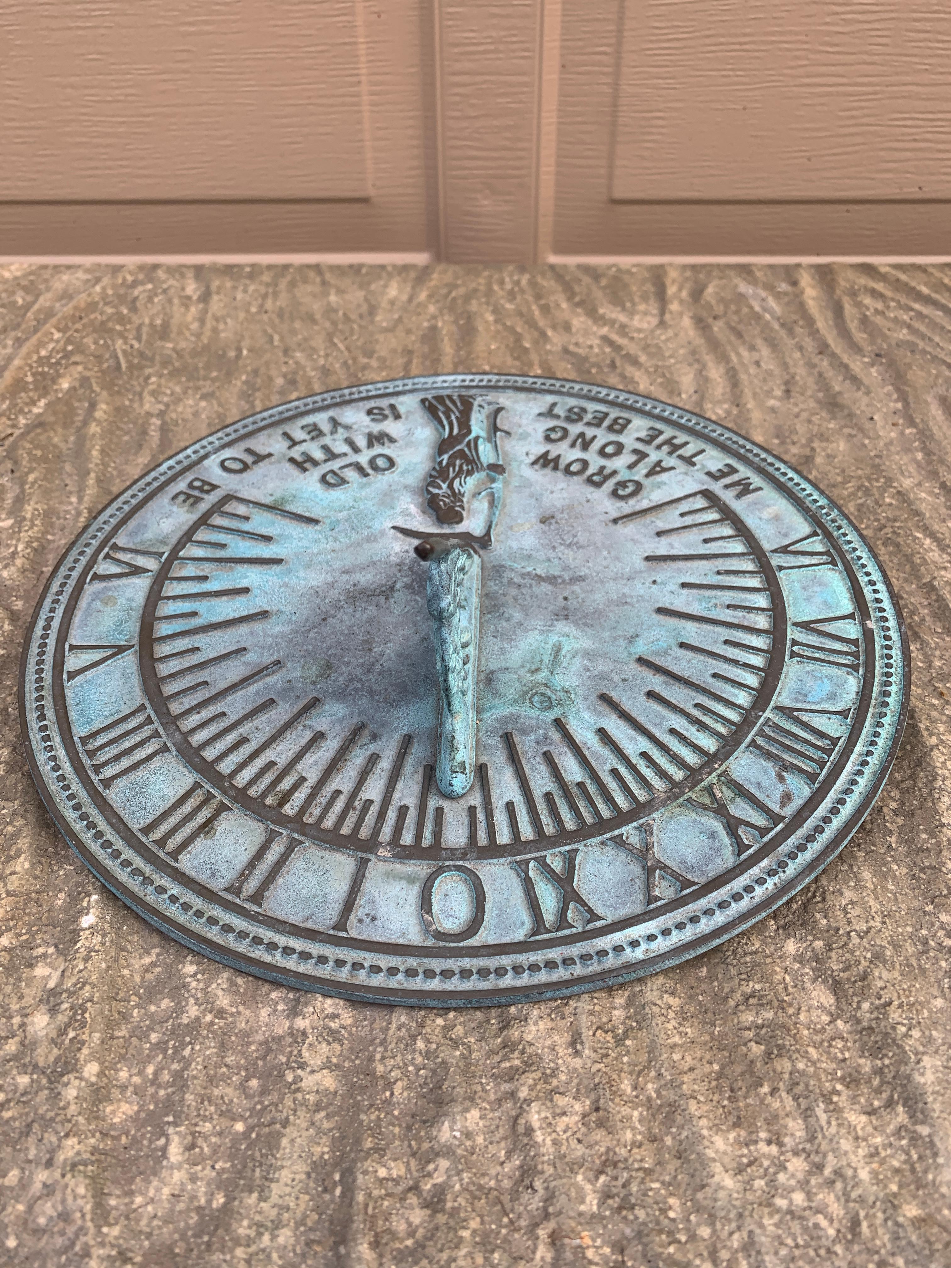 20th Century Vintage English Country Iron Garden Sundial 