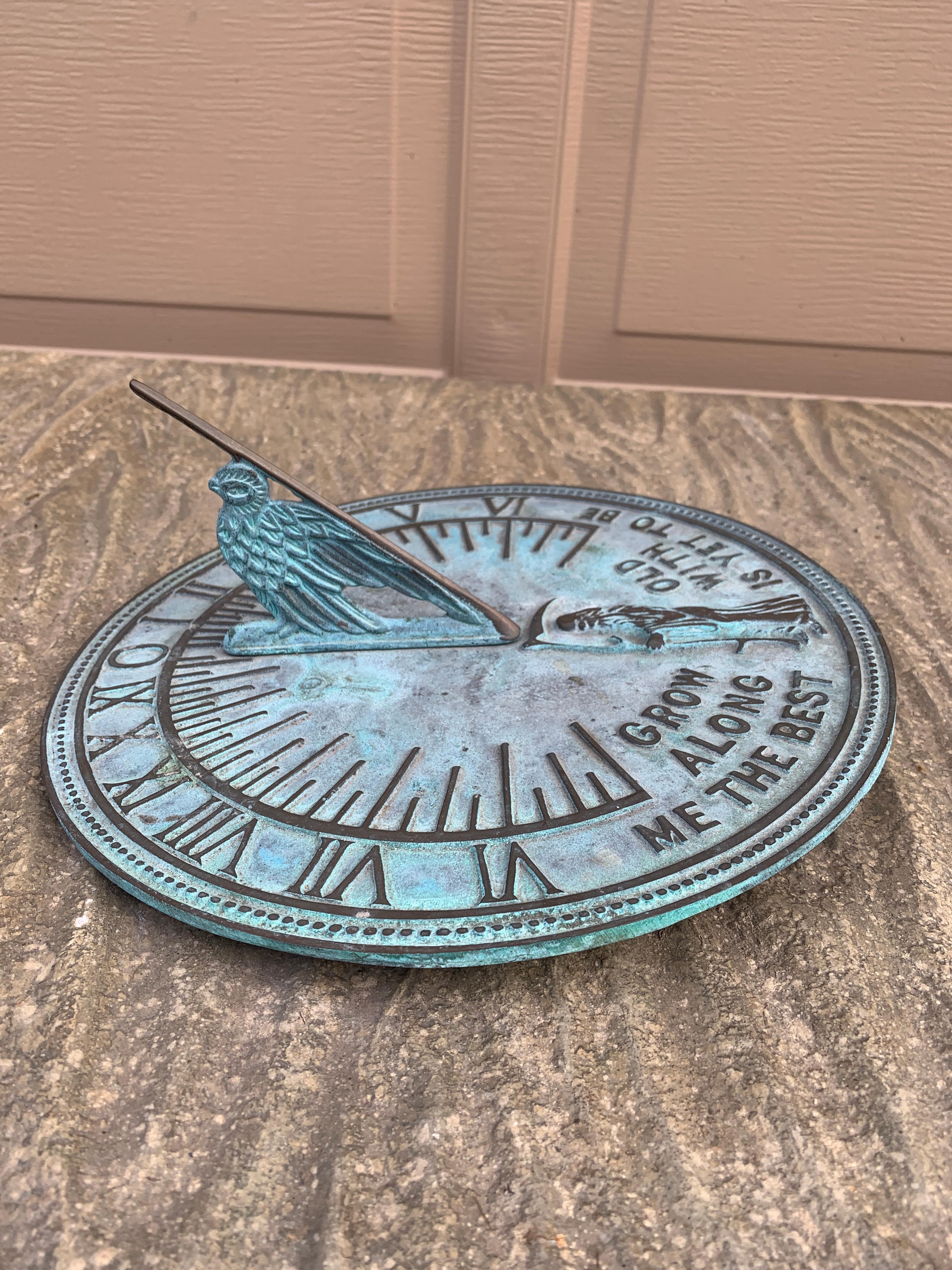 Vintage English Country Iron Garden Sundial 