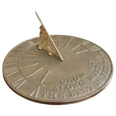 Vintage English Country Iron Garden Sundial "Grow Old Along With Me"