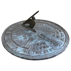 Vintage English Country Iron Garden Sundial "Grow Old Along With Me"