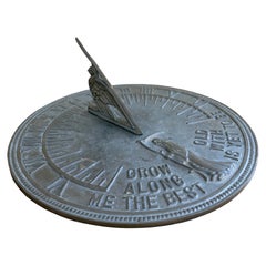 Vintage English Country Iron Garden Sundial "Grow Old Along With Me"