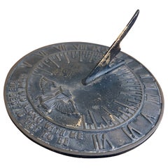 Vintage English Country Iron Garden Sundial "Grow Old Along With Me"