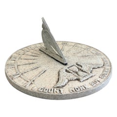 Vintage English Country Iron Garden Sundial "I count none but sunny hours"