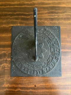 Vintage English Country Iron Garden Sundial "I only count life's sunny hours"