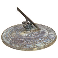 Vintage English Country Iron Garden Sundial "I'll only mark your sunny hours"