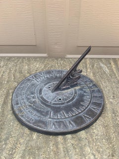 Vintage English Country Iron Garden Sundial "Mark Your Sunny Hours"