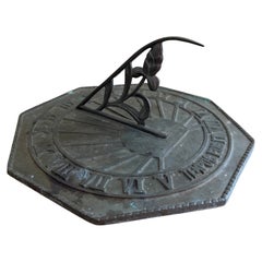 Vintage English Country Iron Garden Sundial "Tempus Fugit"