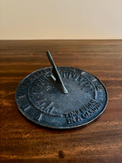 Vintage English Country Iron Garden Sundial "Time Began in a Garden"