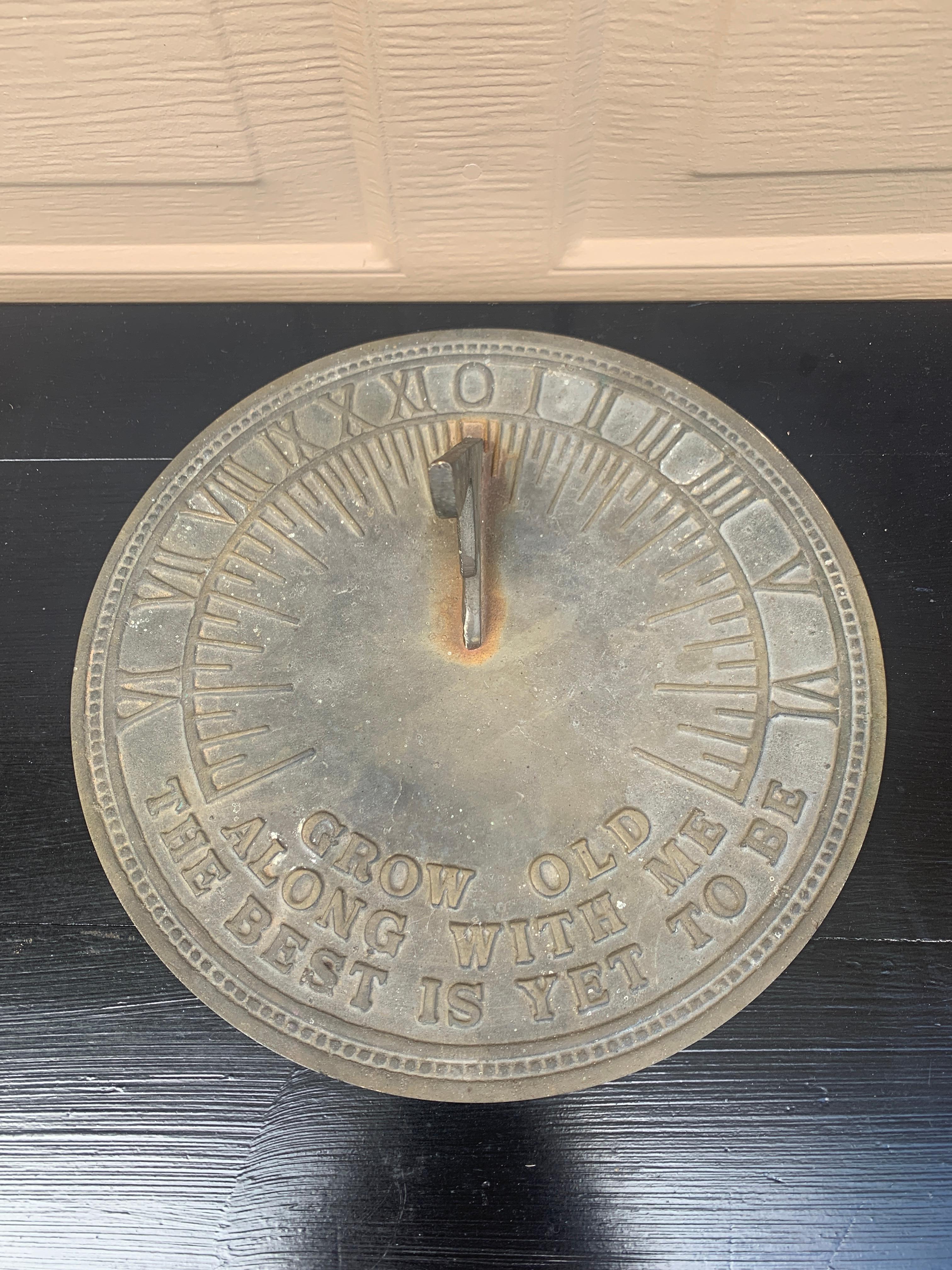 20th Century Vintage English Country Iron Verdigris Garden Sundial 
