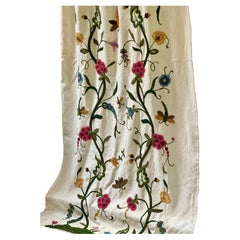 Vintage English Crewelwork Curtain
