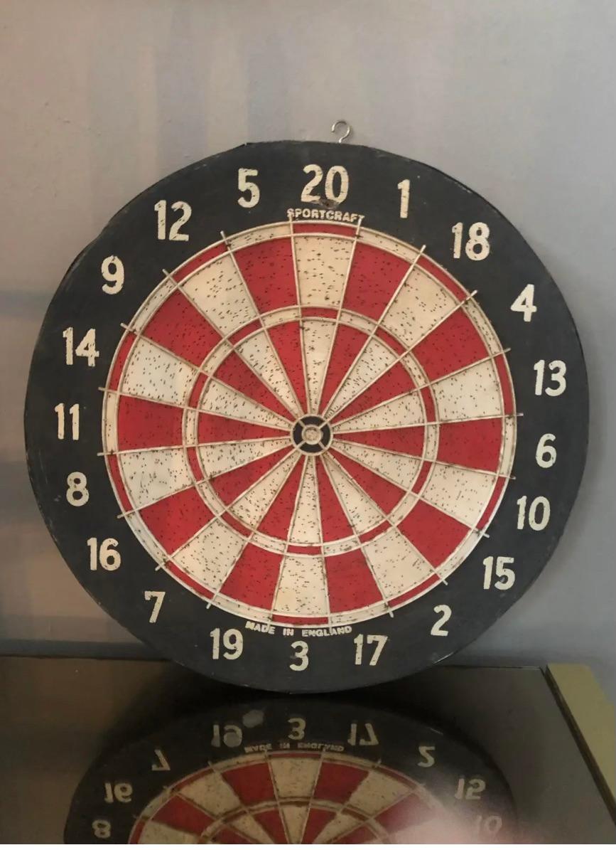 Vintage English Dartboard Decorative Folk Art. No darts included