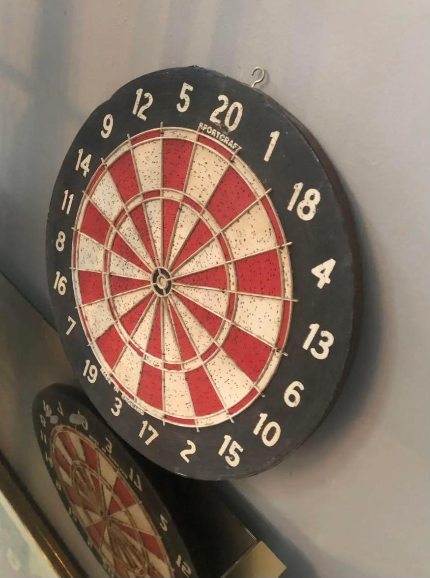 Folk Art Vintage English Dart Board For Sale