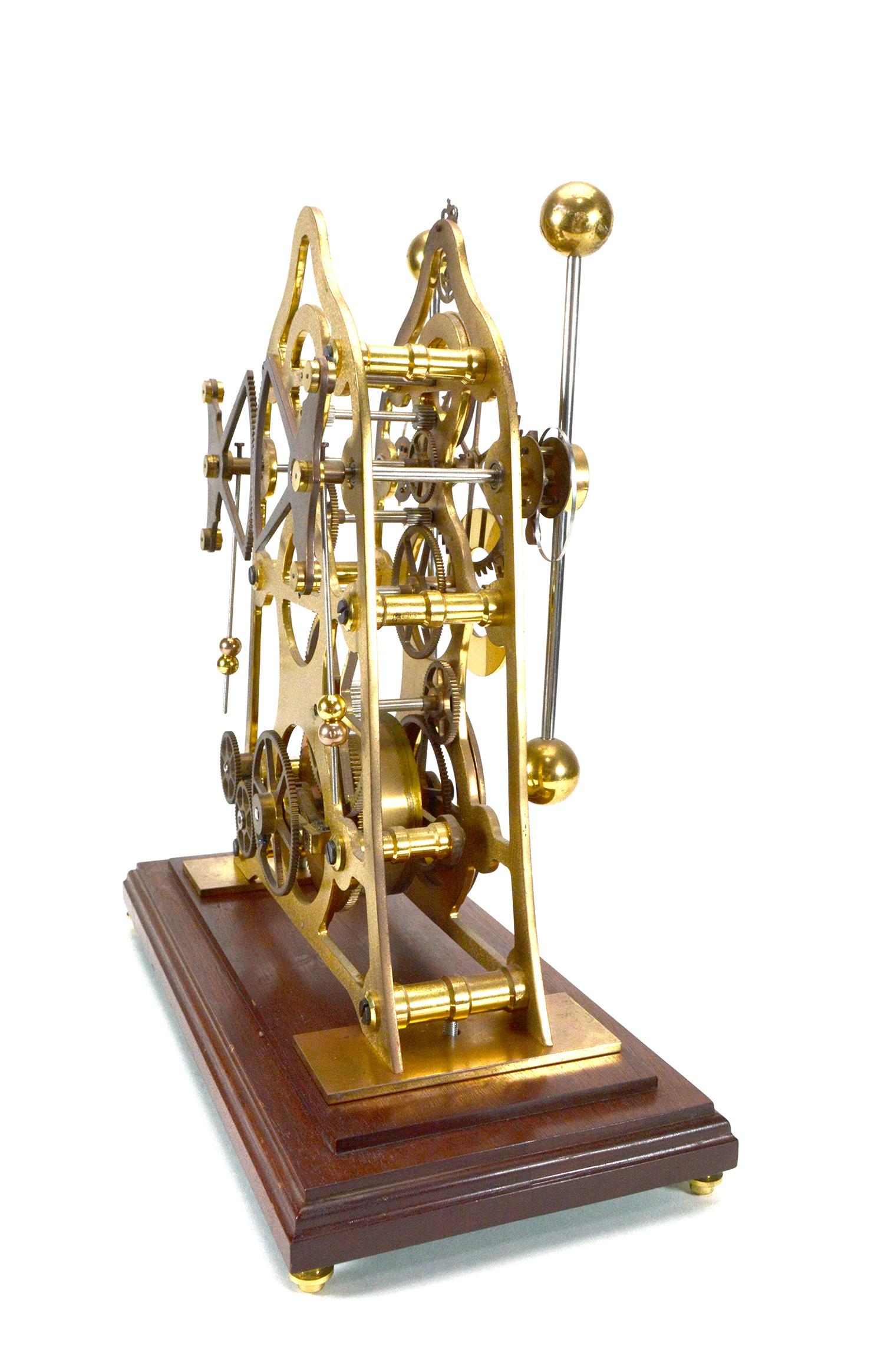 Vintage English Devon Harrison Grasshopper Double Pendulum Skeleton Sea Clock 1