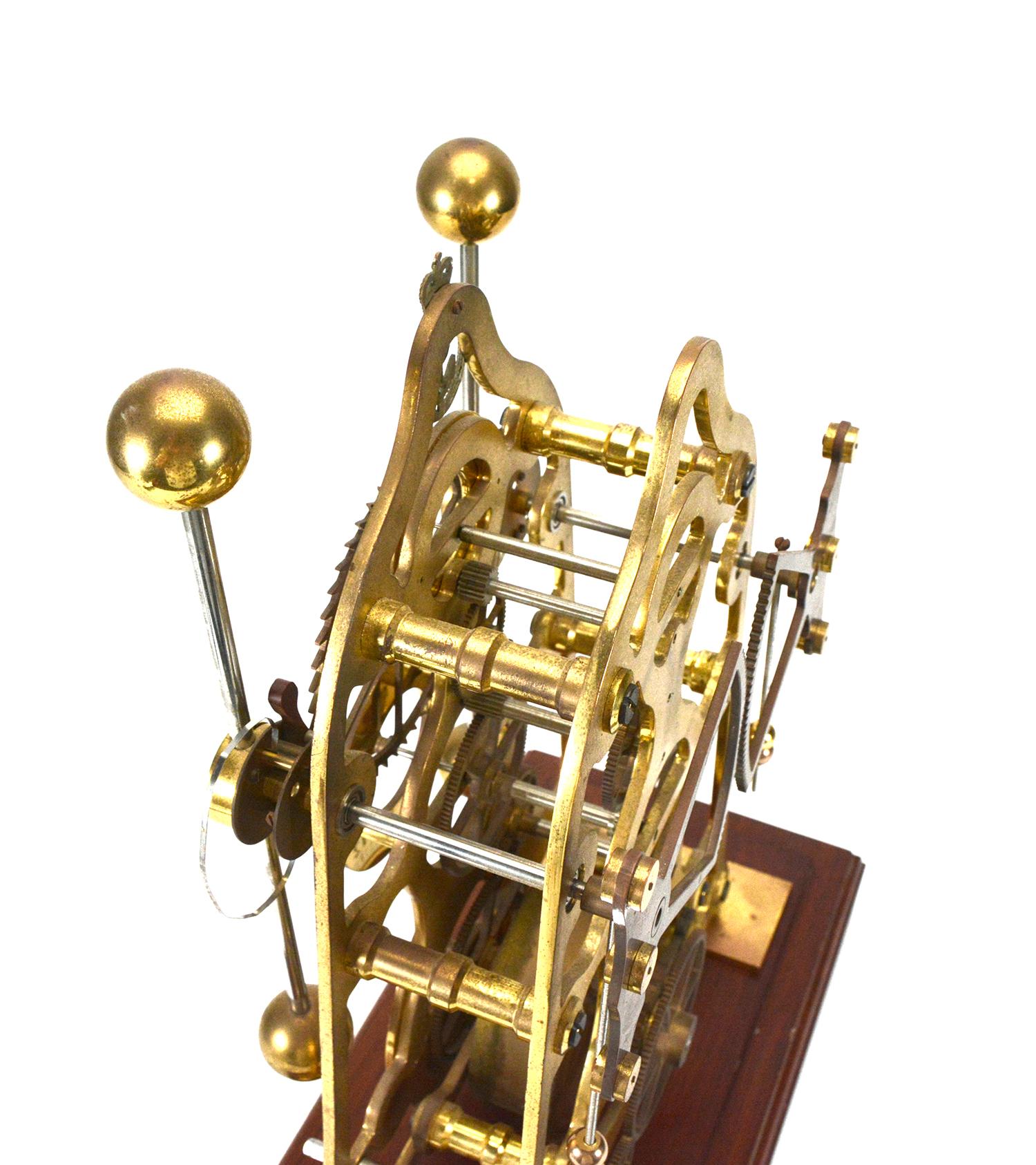 Vintage English Devon Harrison Grasshopper Double Pendulum Skeleton Sea Clock 2