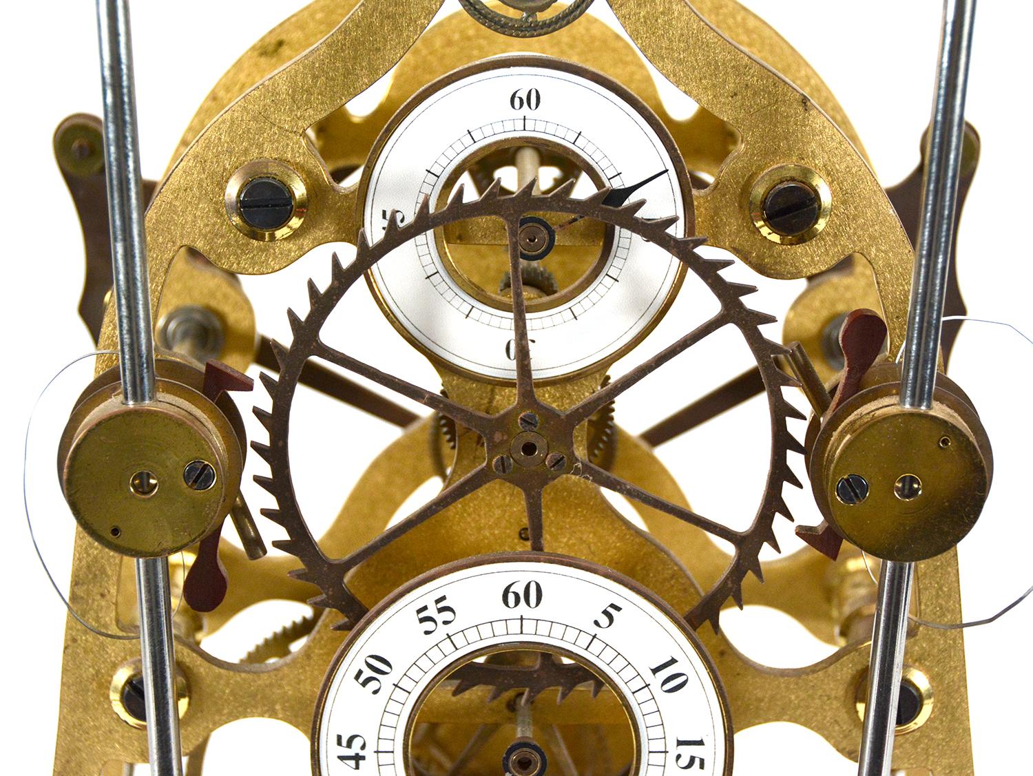 British Vintage English Devon Harrison Grasshopper Double Pendulum Skeleton Sea Clock