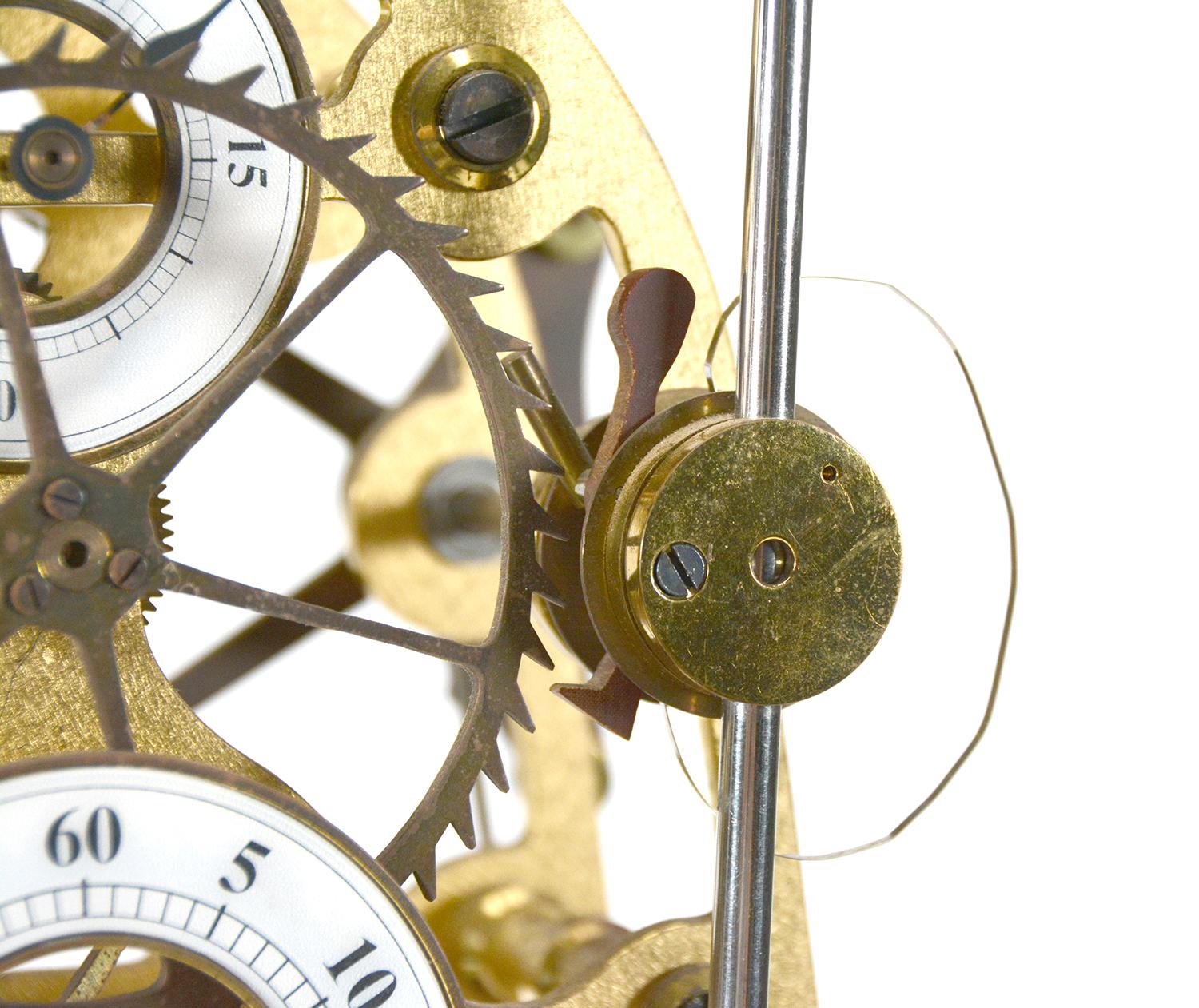 Late 20th Century Vintage English Devon Harrison Grasshopper Double Pendulum Skeleton Sea Clock