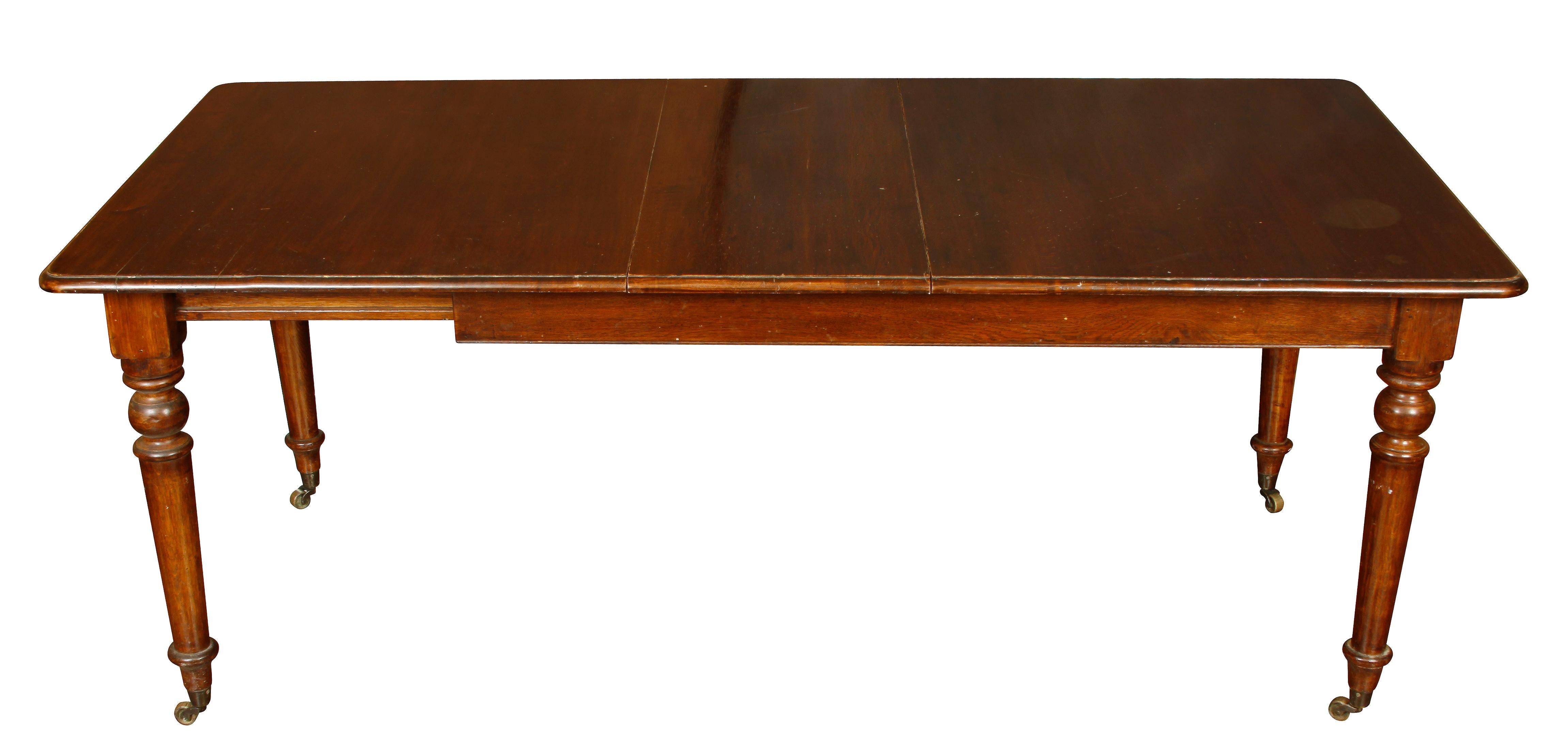 20th Century Vintage English Dining Table with One Leaf